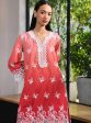 Mulmul Cotton Chapoli Red Kurta With Mulmul Cotton Chapoli Red Pant Discount