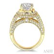 1 1 3 Ctw Diamond Semi-Mount Engagement Ring in 14K Yellow Gold For Discount