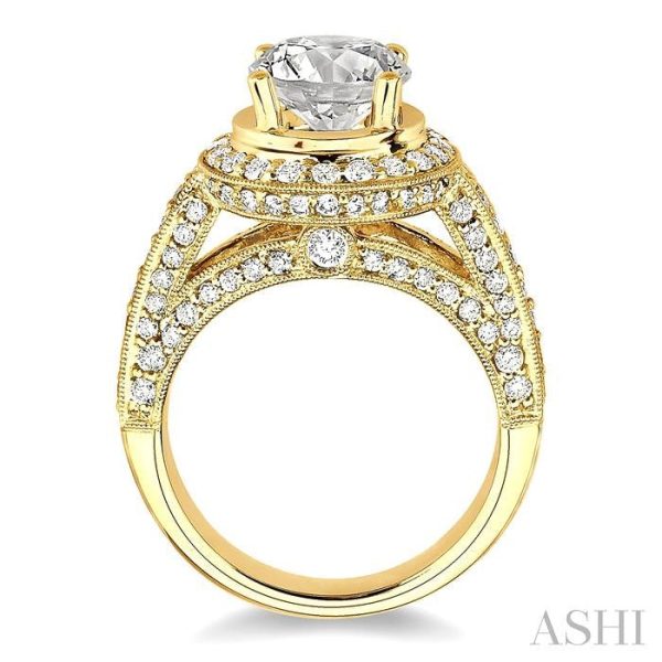 1 1 3 Ctw Diamond Semi-Mount Engagement Ring in 14K Yellow Gold For Discount