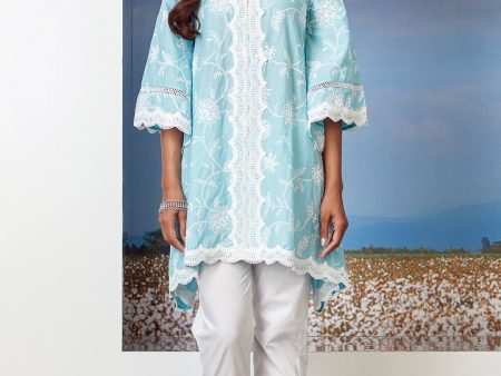 Mulmul Cotton Tiffany Turq Kurta Online Sale