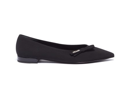 Logo bow skimmer flats - Prada - Black For Sale