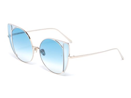 Austin  contrast corner cat eye sunglasses - Linda Farrow - Metallic Online