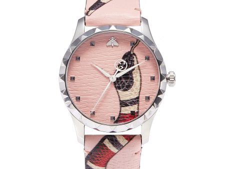 Le Marché Des Merveilles  Kingsnake print 38mm watch - Gucci - Pink Online