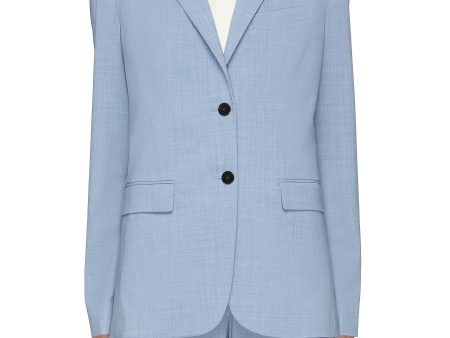 Classic  notched lapel virgin wool blazer - Theory - Blue For Sale