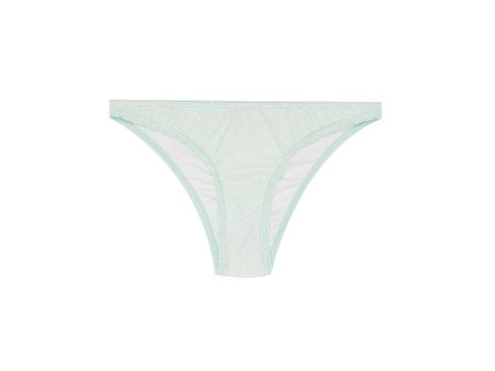 Mint  dot print Econyl™ bikini bottoms For Cheap