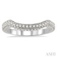 1 3 Ctw Round Cut Diamond Wedding Band in 18K White Gold on Sale