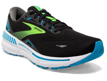 Brooks Men s Adrenaline GTS23 Black Hawaiian Ocean Green Running Shoe Online Hot Sale