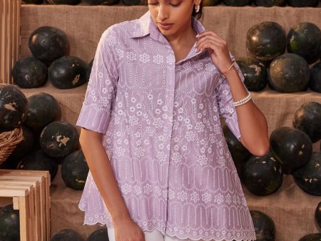 Mulmul Cotton Erica Lilac Shirt Fashion