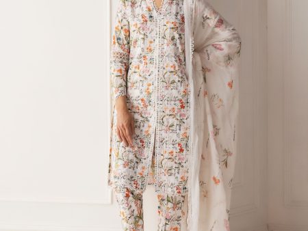 Mulmul Cotton Corelli White Kurta Online