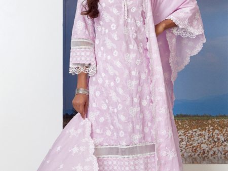 Mulmul Cotton Sonet Lilac Kurta Hot on Sale