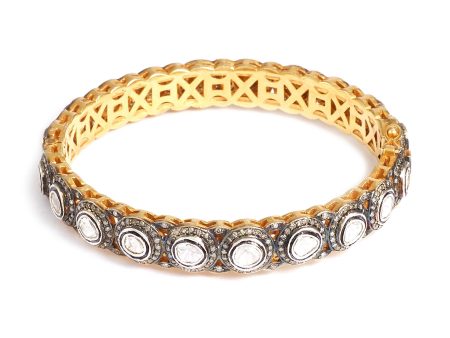 Diamond silver gold alloy bangle - Aishwarya - Metallic Fashion