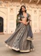 Mulmul Luxe Tissue Satin Deewani Navy Lehenga Online now