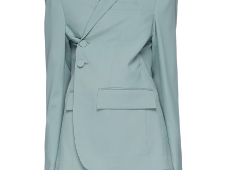 Asymmetric twill blazer - KIMHĒKIM - Green Fashion