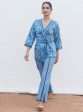 Mulmul Denim Attina Light Blue Kaftan With Attina Light Blue Pant Online