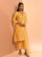 Mulmul Cupro Valaya Yellow Kurta With Mulmul Cupro Valaya Yellow Pant Sale