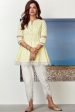 Mulmul Cotton Dew Drop Light Yellow Kurta Hot on Sale