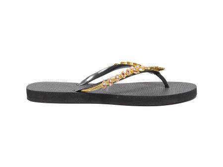 Illusion Pink  crystal PVC thong sandals - Uzurii - Black Online Sale