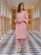 Mulmul Banarsi Gerua Pink Kurta with Mulmul Banarsi Gerua Pink Pant Sale