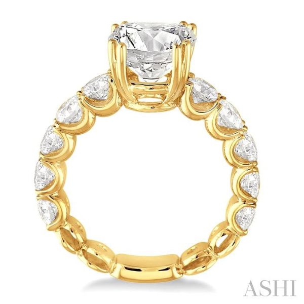 2 Ctw Diamond Semi-Mount Engagement Ring in 18K Yellow Gold Online now