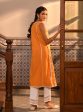 Mulmul Cotton Ensi Orange Kurta Cheap