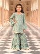 Mulmul Modal Satin Pyaari Teal Blue Kurta with Mulmul Modal Satin Pyaari Teal Blue Garara Supply