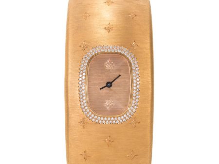 Cleopatra Losanghe Bizantine  diamond 18k rose gold cuff watch - Buccellati Watches - Metallic Online Hot Sale