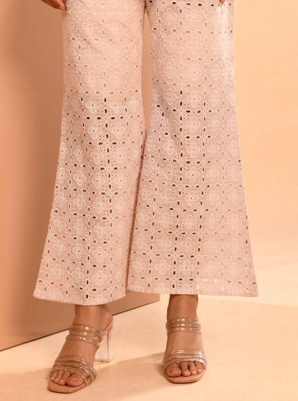 Mulmul Organza Dell Dusty Pink Top With Mulmul Cotton Dell Dusty Pink Pant Discount