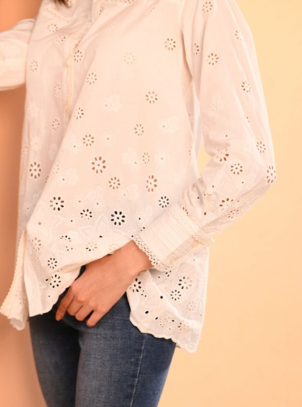 Mulmul Cotton Bea White Shirt Online