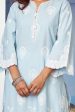 Mulmul Cotton Dreamscape Light Blue Kurta Online Hot Sale