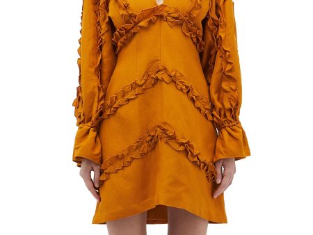 Thousand Times  ruffle trim dress - C MEO COLLECTIVE - Yellow Fashion