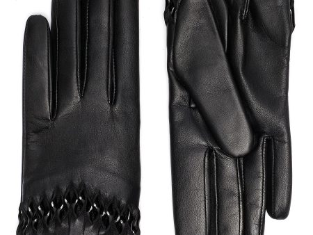 Milan  braided cuff leather gloves Online