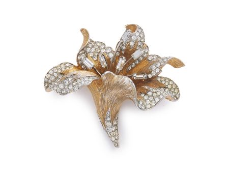 Diamanté floral brooch - Stazia Loren - Metallic Hot on Sale