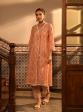 Mulmul Organza Vashti Peach Kurta With Mulmul Cotton Vashti Peach Pant Sale