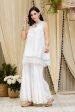 Mulmul Blossom White Kurti With Blossom Sharara Cheap