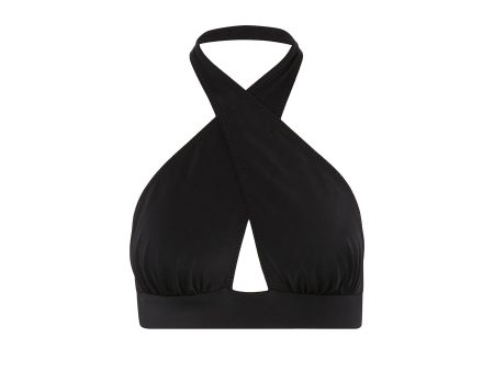 Cross  front halterneck bikini top - Norma Kamali - Black Hot on Sale