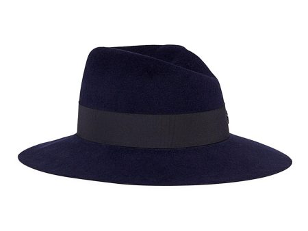 Virginie  swirl rabbit furfelt fedora hat - Maison Michel - Blue Online