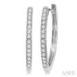 1 4 Ctw Round Cut Diamond Hoop Earrings in 10K White Gold Online