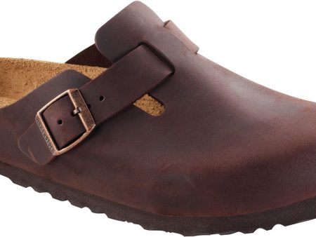 Birkenstock Boston Habana Oiled Leather Soft Footbed For Discount