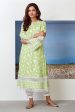 Mulmul Cotton Sonet Lime Green Kurta Hot on Sale