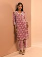 Mulmul Velvet Naia Lilac Kurta With Mulmul Naia Lilac Pant Cheap