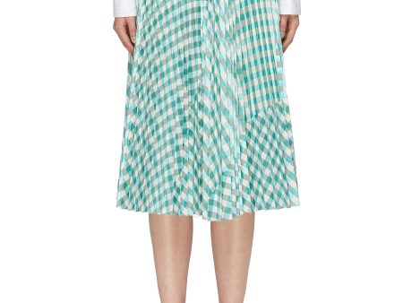 Pleated gingham check panelled skirt - Cédric Charlier - Multi-colour Online now