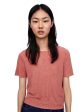 Zara Women s Ribbed T-Shirt (Light Coral, Small) For Sale