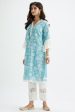 Mulmul Cotton Dunlin Teal Kurta For Discount