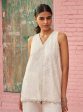 Mulmul Organza Rehanshi Off White Top With Mulmul Organza Rehanshi Off White Pant Hot on Sale