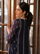 Mulmul Organza Vashti Navy Kurta With Mulmul Cotton Vashti Navy Pant For Sale