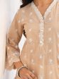 Mulmul Cotton Satari Beige kurta Online Hot Sale