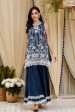 Mulmul Blossom Navy Kurti With Blossom Sharara For Discount