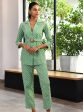 Mulmul Cotton Bergenia Green Top With Bergenia Green Pant Cheap