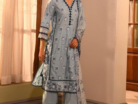 Mulmul Cotton Banu Light Blue Kurta With Mulmul Cotton Banu Light Blue Pant Discount