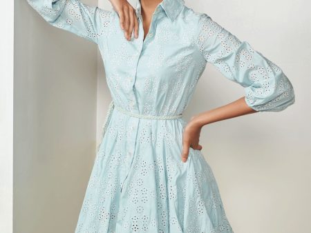 Mulmul Cotton Peyton Blue Dress Discount